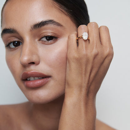 1.5 CT Oval Solitaire Lab Grown Diamond Engagement Ring