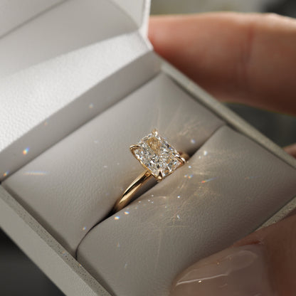1.5 CT Elongated Cushion Solitaire Lab Grown Diamond Engagement Ring
