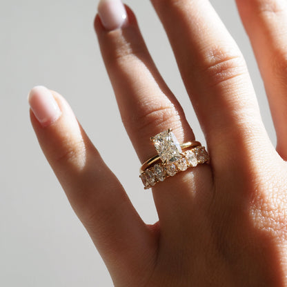 1.5 CT Elongated Cushion Solitaire Lab Grown Diamond Engagement Ring
