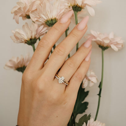 2.30 CT Oval Hidden Halo Lab Grown Diamond Engagement Ring