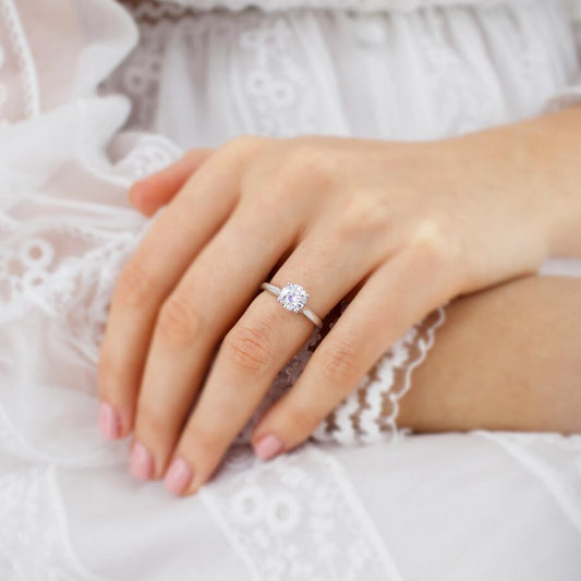 1.2 CT Round Solitaire  Lab Grown Diamond Engagement Ring