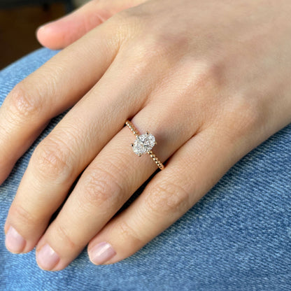 0.50 CT Oval Solitaire Lab Grown Diamond Engagement Ring