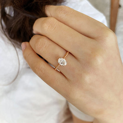 0.50 CT Oval Solitaire Lab Grown Diamond Engagement Ring