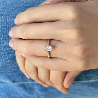 0.50 CT Oval Solitaire Lab Grown Diamond Engagement Ring