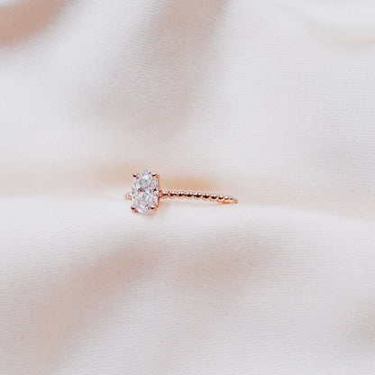 0.50 CT Oval Solitaire Lab Grown Diamond Engagement Ring