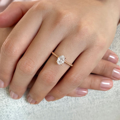 0.50 CT Oval Solitaire Lab Grown Diamond Engagement Ring