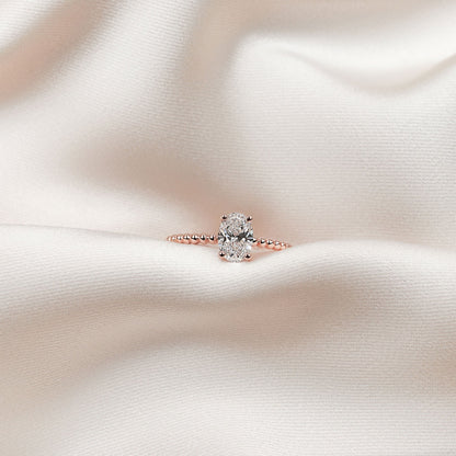 0.50 CT Oval Solitaire Lab Grown Diamond Engagement Ring