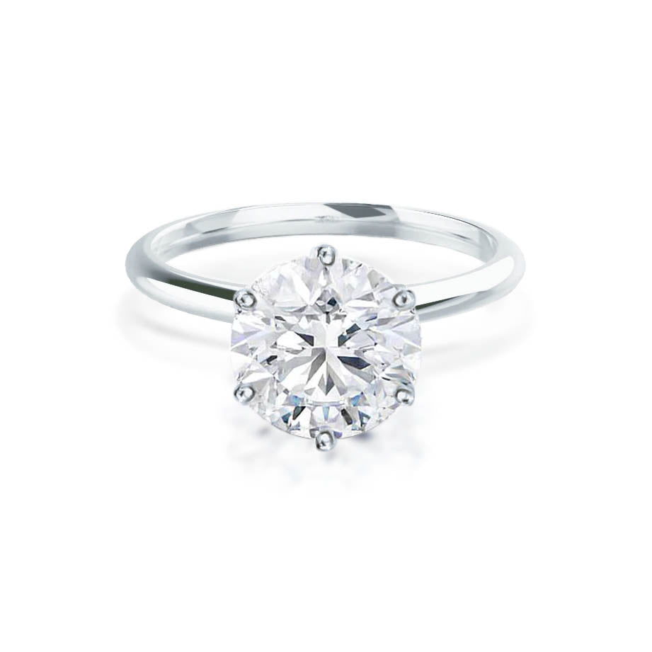 2.2 CT Round Solitaire Lab Grown Diamond Engagement Ring