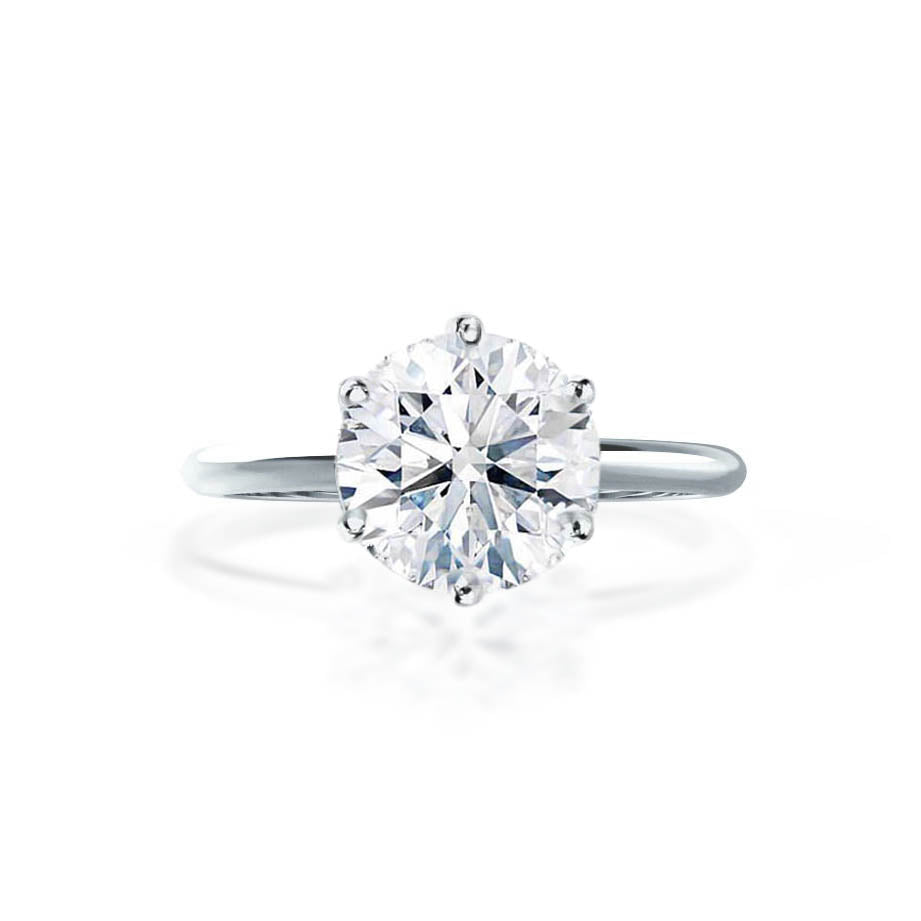 2.2 CT Round Solitaire Lab Grown Diamond Engagement Ring
