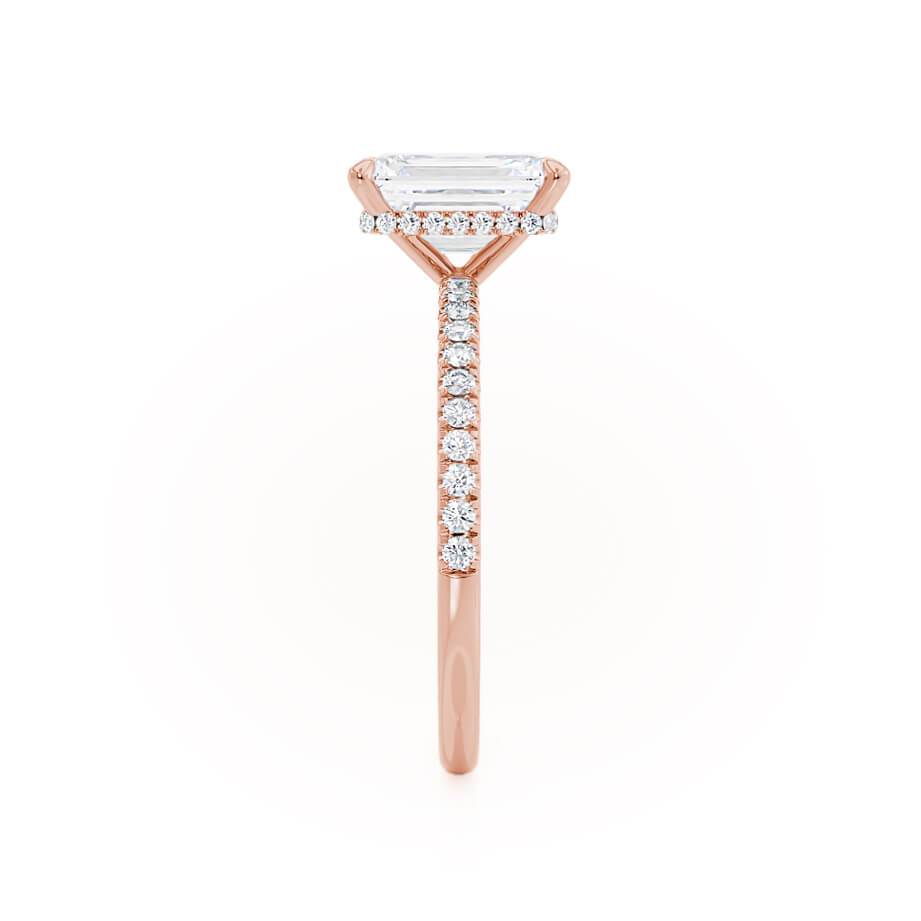 1.75 CT Emerald Hidden Halo & Pave Lab Grown Diamond Engagement Ring