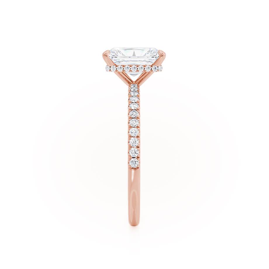 1.8 CT Radiant Hidden Halo & Pave Lab Grown Diamond Engagement Ring