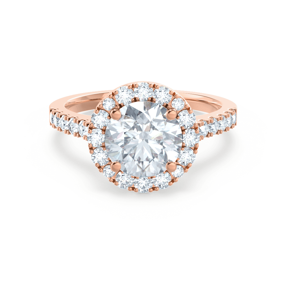 1 CT Round Halo & Pave Lab Grown Diamond Engagement Ring