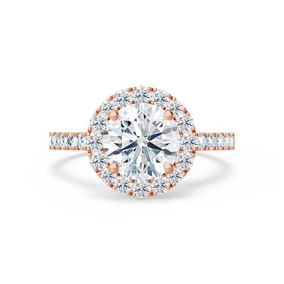 1 CT Round Halo & Pave Lab Grown Diamond Engagement Ring