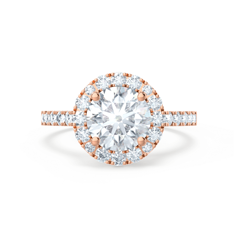 1 CT Round Halo & Pave Lab Grown Diamond Engagement Ring