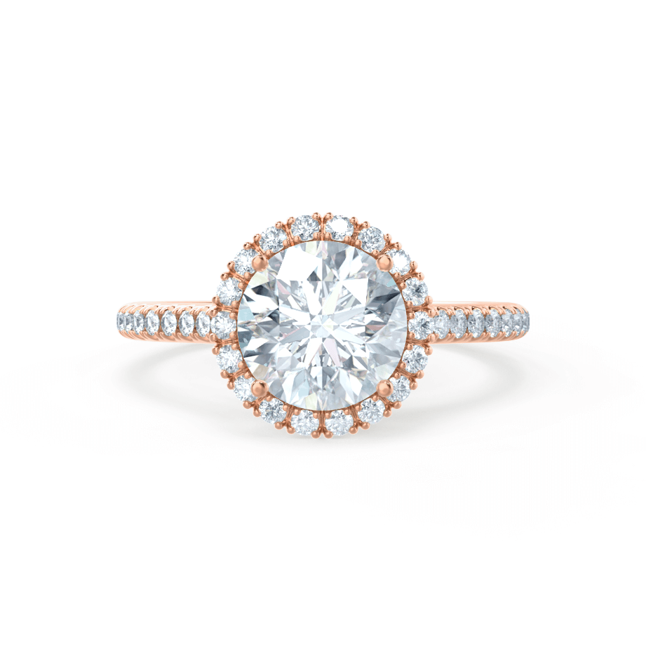 1 CT Round Halo & Pave Lab Grown Diamond Engagement Ring