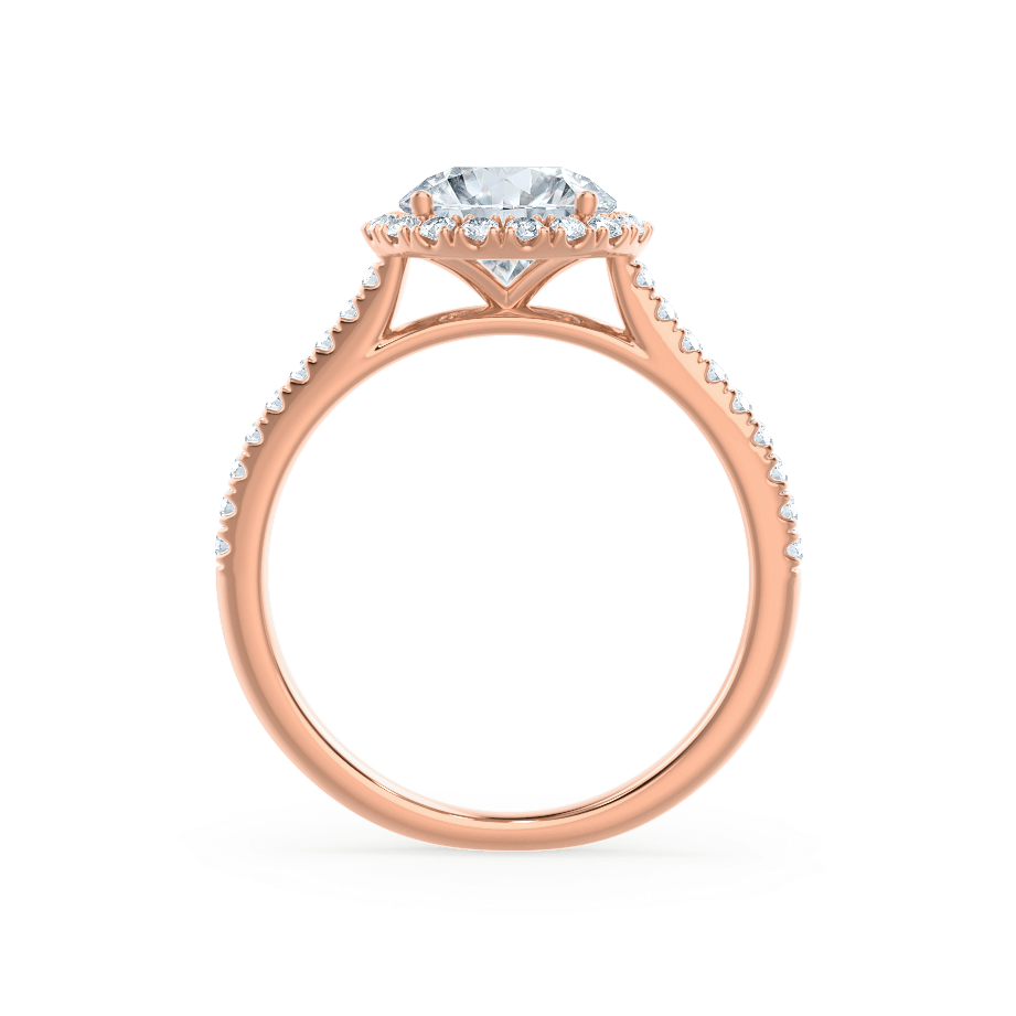 1 CT Round Halo & Pave Lab Grown Diamond Engagement Ring