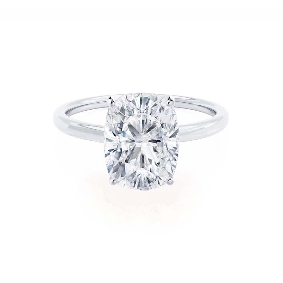 3.34 CT Elongated Cushion Solitaire Lab Grown Diamond Engagement Ring