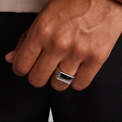 Men's Link Pattern Textured Band