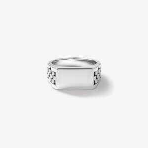 Men's Link Pattern Textured Band