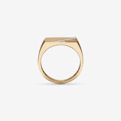 0.10 TCW Round Lab Grown Diamond Signet Men's Wedding Band