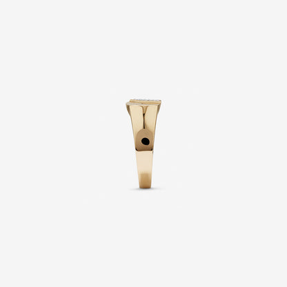 0.10 TCW Round Lab Grown Diamond Signet Men's Wedding Band