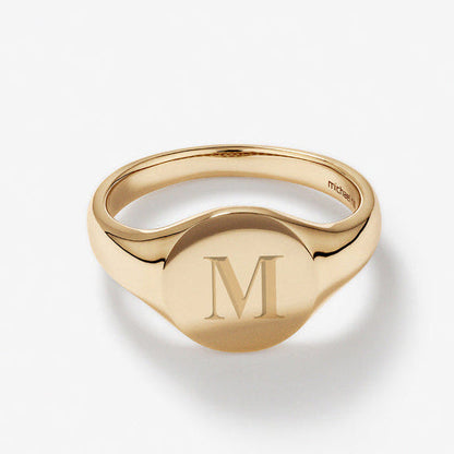 Classic Men's Engravable Round Signet Band