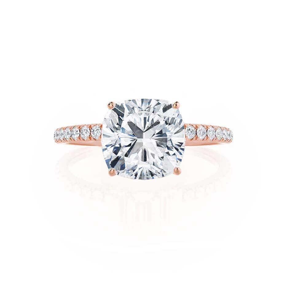 0.8 CT Cushion Pave Lab Grown Diamond Engagement Ring
