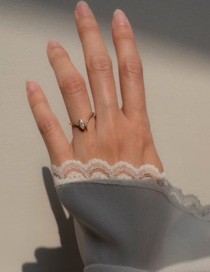 0.5 CT Marquise Cut Lab Grown Diamond Solitaire Unique Engagement Ring