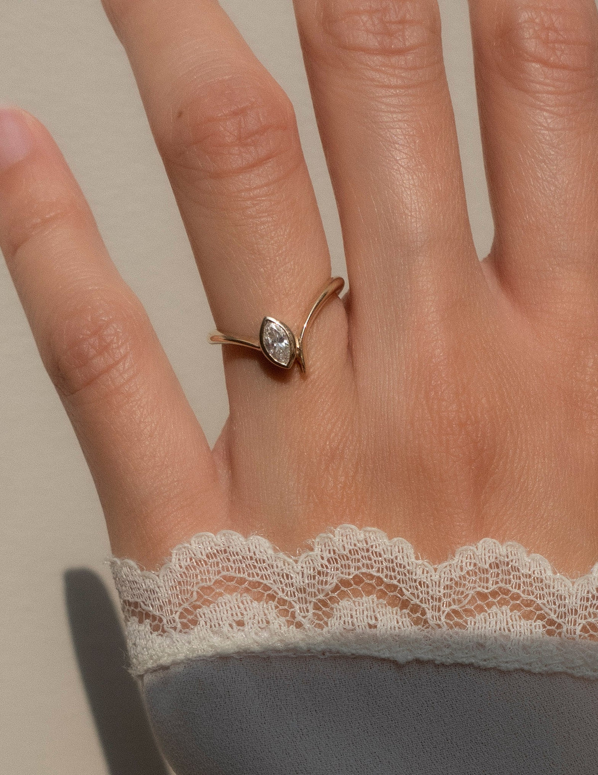 0.5 CT Marquise Cut Lab Grown Diamond Solitaire Unique Engagement Ring