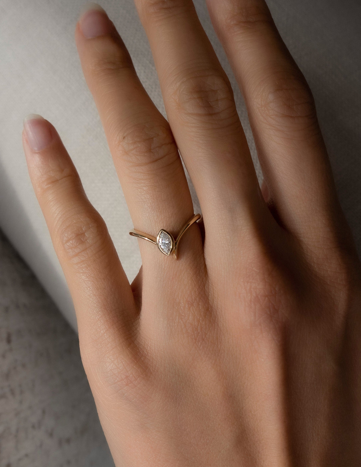 0.5 CT Marquise Cut Lab Grown Diamond Solitaire Unique Engagement Ring
