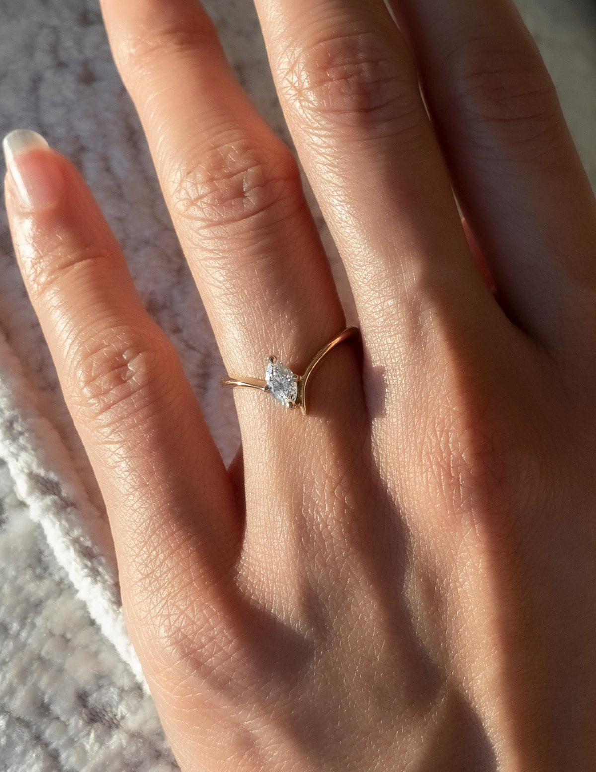 0.5 CT Marquise Shape Lab Grown Diamond Solitaire Engagement Ring