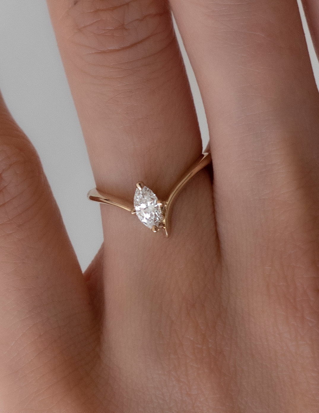 0.5 CT Marquise Shape Lab Grown Diamond Solitaire Engagement Ring