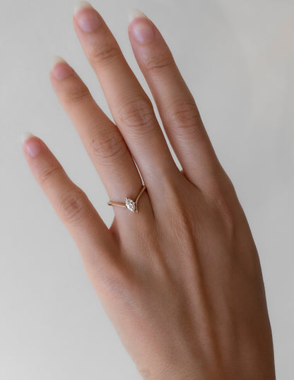 0.5 CT Marquise Shape Lab Grown Diamond Solitaire Engagement Ring