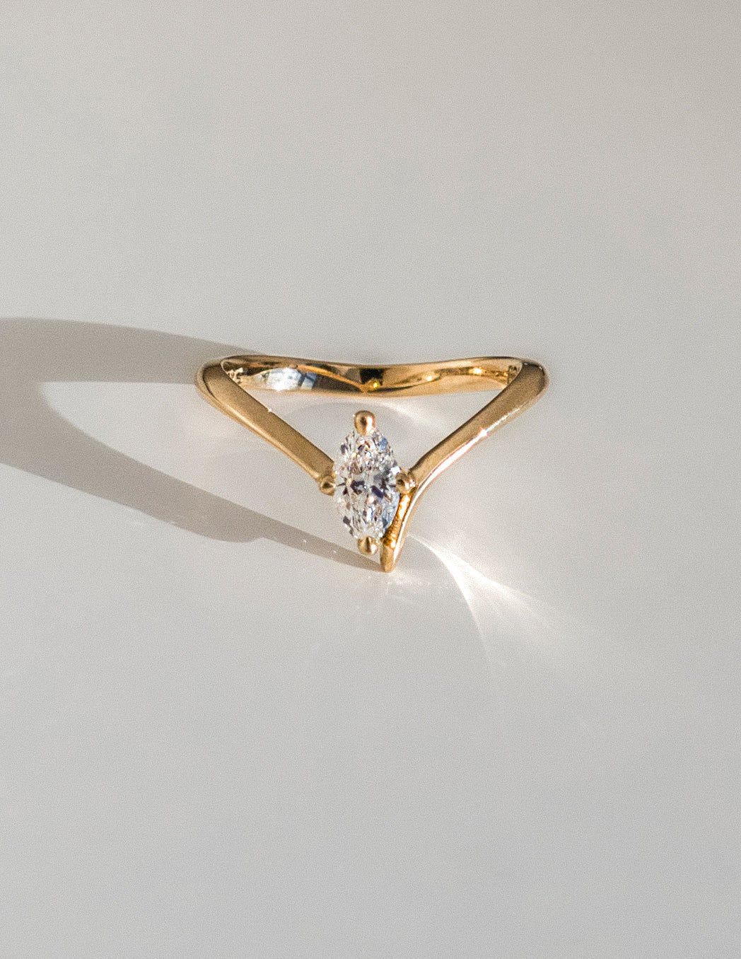 0.5 CT Marquise Shape Lab Grown Diamond Solitaire Engagement Ring