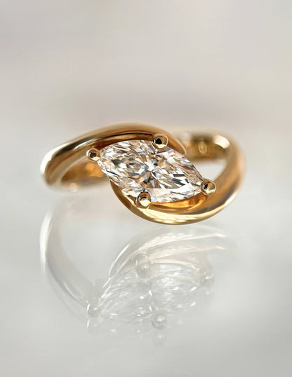1.5 CT Marquise Cut Lab Grown Diamond Solitaire Engagement Ring