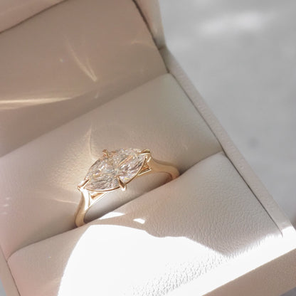 1 CT East West Marquise Solitaire Lab Grown Diamond Engagement Ring