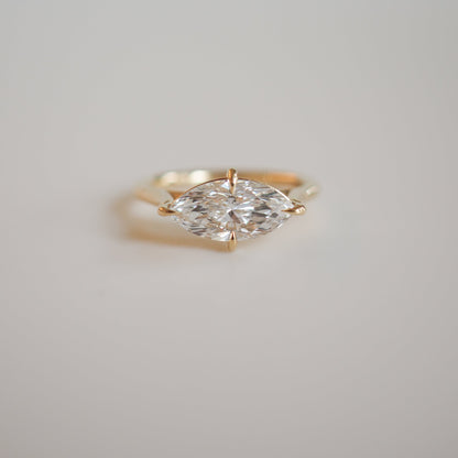 1 CT East West Marquise Solitaire Lab Grown Diamond Engagement Ring