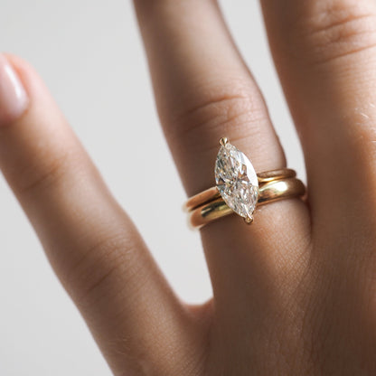 1 CT Marquise Solitaire Lab Grown Diamond Engagement Ring