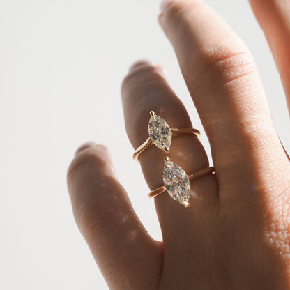 1 CT Marquise Solitaire Lab Grown Diamond Engagement Ring