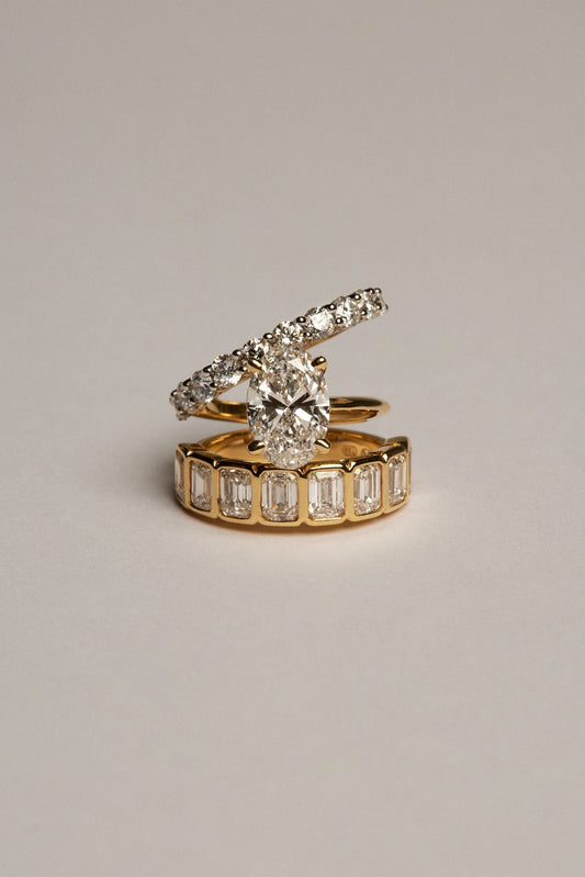 0.40 CT Pear Halo & Pave Lab Grown Diamond Engagement Ring
