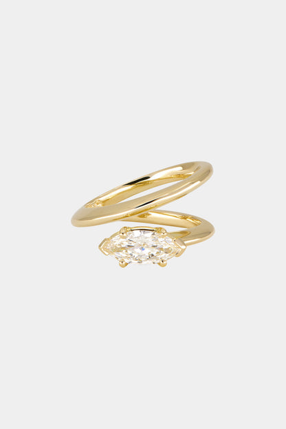 1.00 CT Marquise East-West Solitaire Lab Grown Diamond Engagement Ring