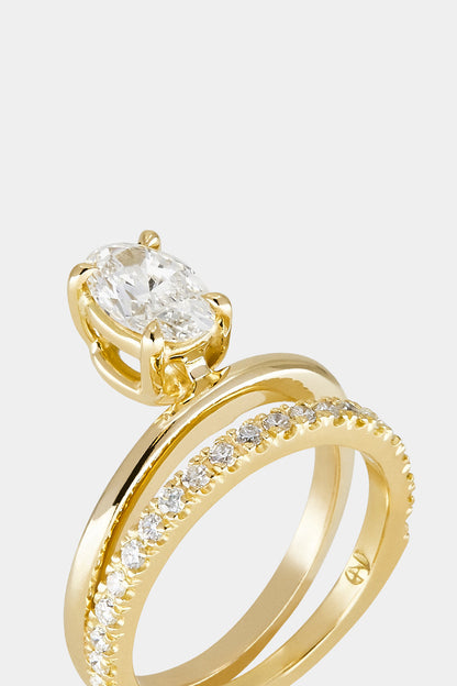 1.28 CT Oval Pavé Lab Grown Diamond Engagement Ring