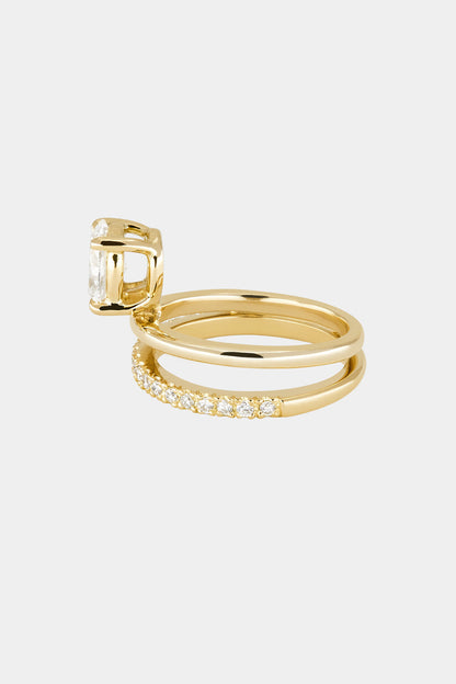1.28 CT Oval Pavé Lab Grown Diamond Engagement Ring