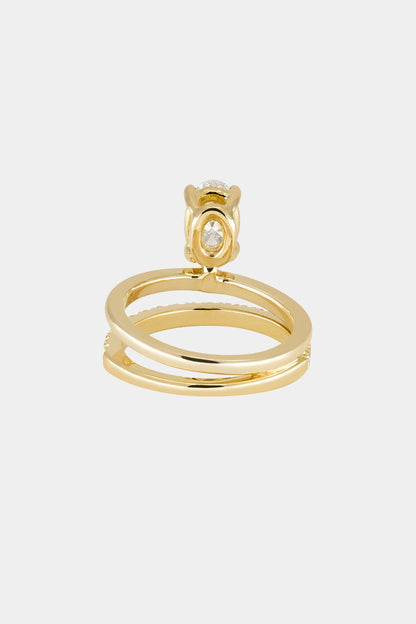 1.28 CT Oval Pavé Lab Grown Diamond Engagement Ring