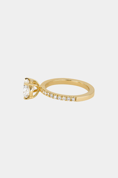 2.00 CT Pear East-West Pavé Lab Grown Diamond Engagement Ring