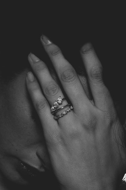 0.5ct Pear Three Stone Lab Grown Diamond Engagement Ring