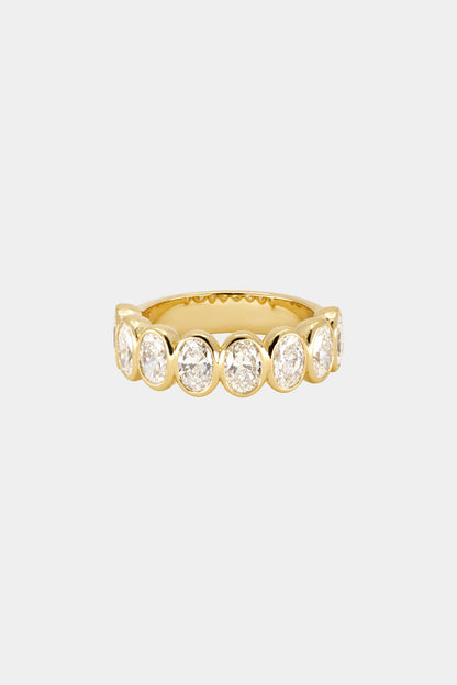 1.10ct Oval Bezel Half Eternity Lab Grown Diamond Wedding Band