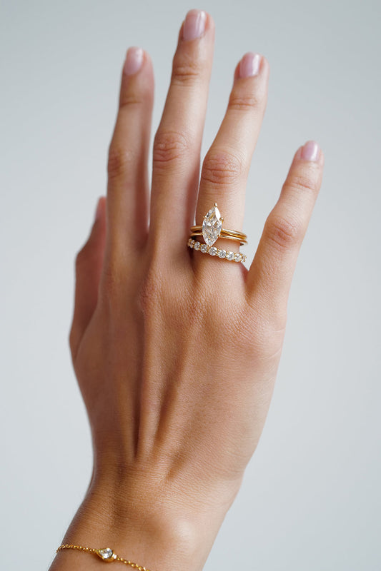 0.15 TCW Round Milgrain Lab Grown Diamond Wedding Band