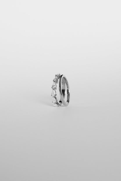 0.60ct Pear Curved Half Eternity Lab Grown Diamond Wedding Band