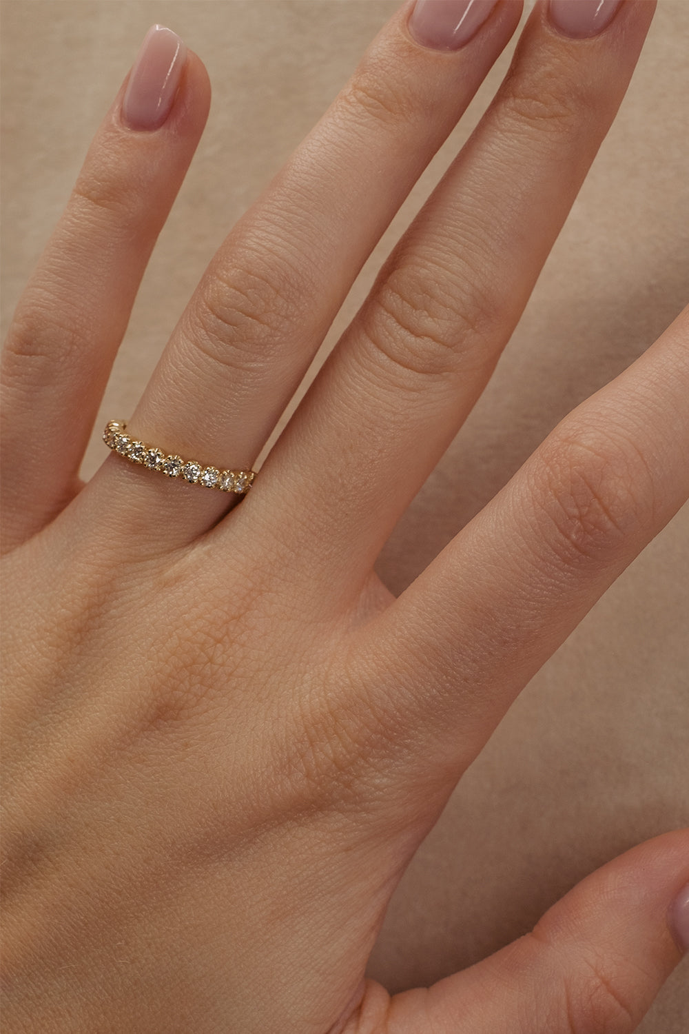0.15 TCW Round Milgrain Lab Grown Diamond Wedding Band